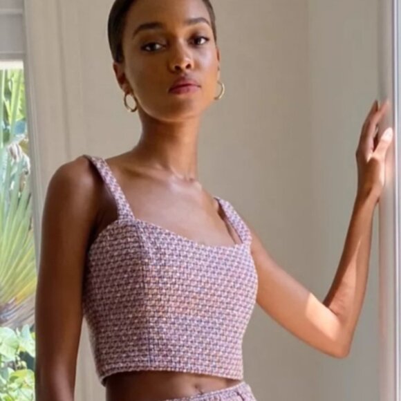 Aritzia Tops - Aritzia Babaton times tweed top pink rainbow size 10 T13